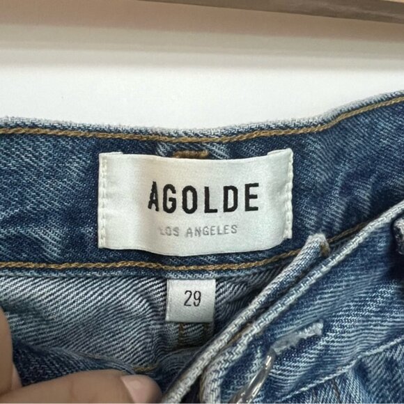 Agolde Parker Long Vintage Loose Short in Skywave High Waist Denim Jean 29 $138 - Picture 5 of 8